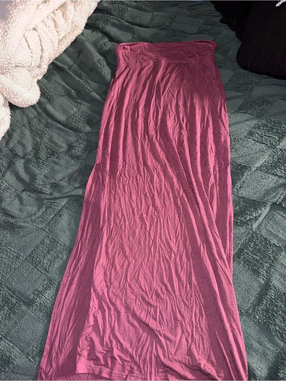 No Boundaries purple (plum color) Stretch Tube Maxi slit  Skirt